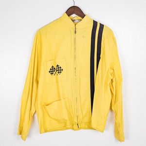 Vintage 60's Yellow and Black Zip-up Racing Jacket Midas